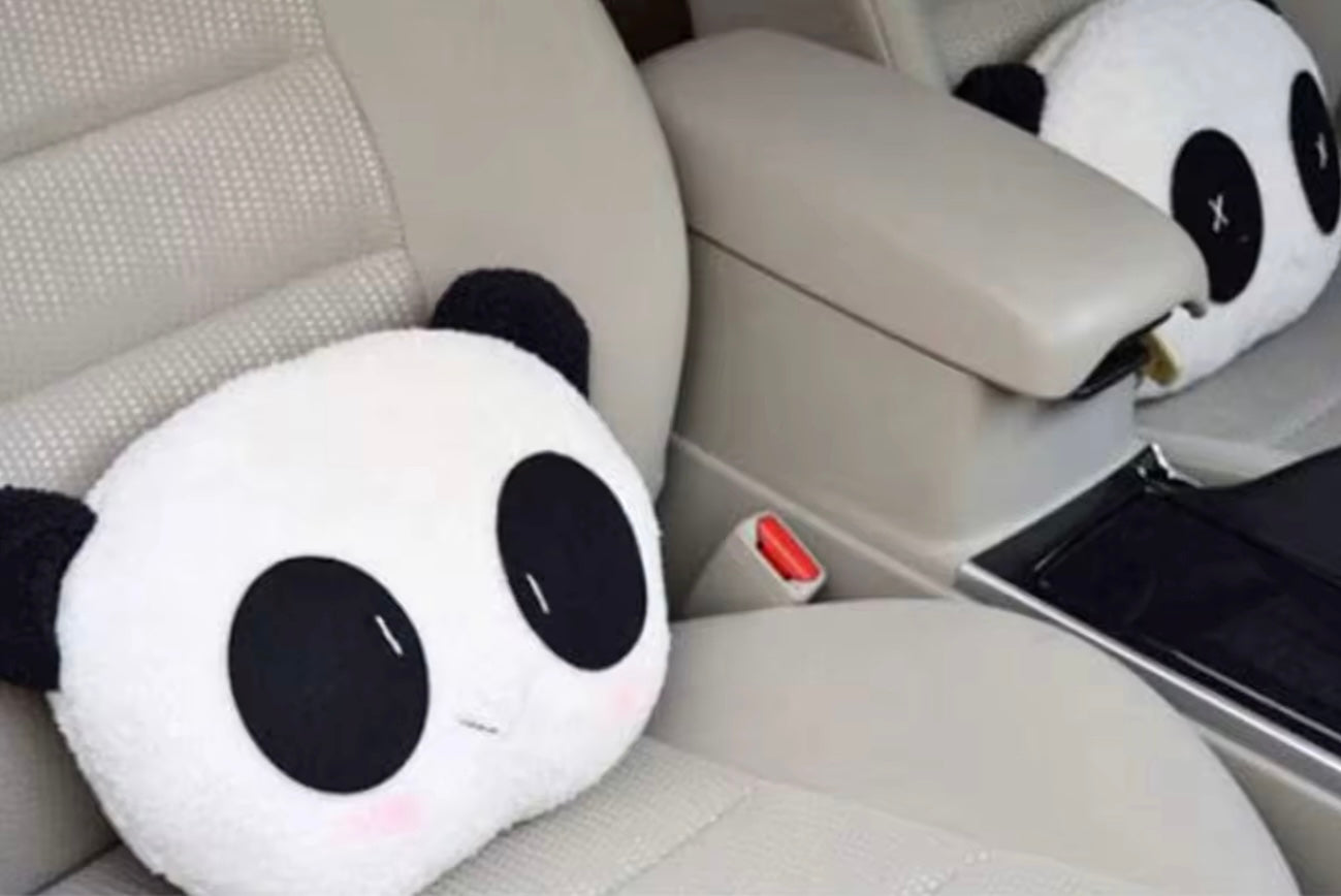 Cute Panda Plush Neck Cushion Pillow | Car Seat Headrest